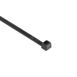 Type T50I Standard Cable Tie, 12 in L x 0.18 in W x 1.2 mm THK, Polyamide 6.6, Black