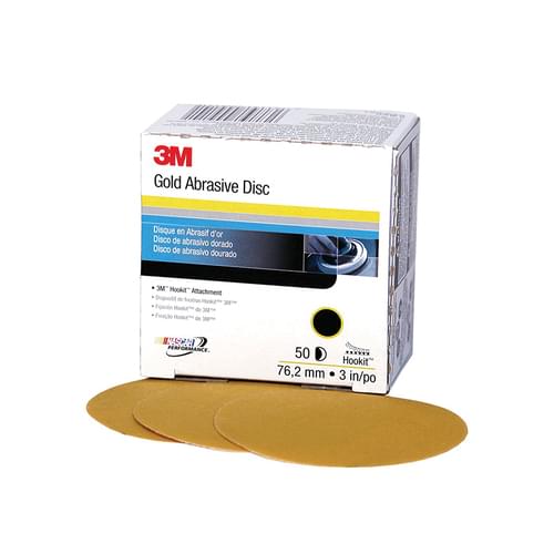 Hookit, Gold Disc, 216U, 00915, P240, A-weight, 3 in (7.6 cm)