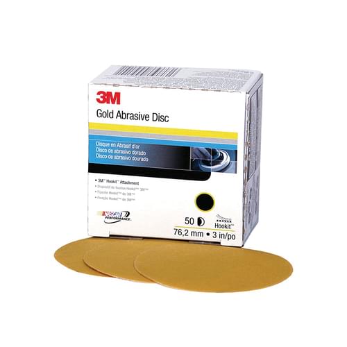 Hookit, Gold Disc, 236U, 00921, P80, C-weight, 3 in (7.62 cm)