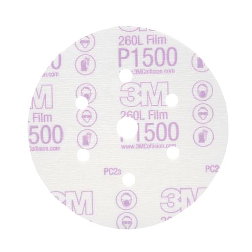 Hookit, Finishing Film Disc Dust Free, 260L, 01050, P1500, 6 in (15.24 cm)