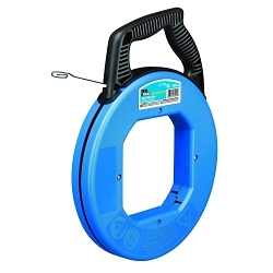 Pro Fish Tape With Case and Handle, 0.125 in W x 0.06 in THK Tape, Blue