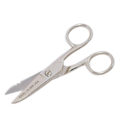 Electrician Scissor With Stripping Notch, 1 in L of Cut, Blunt Tip, Right Hand