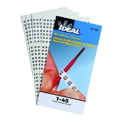 Pre-Printed Wire Marker Booklet, 1-1/2 in L x 1/4 in W, Black/White