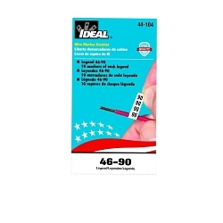 Pre-Printed Wire Marker Booklet, 1-1/2 in L x 1/4 in W, Black/White