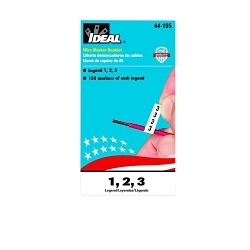 Pre-Printed Wire Marker Booklet, 1-1/2 in L x 1/4 in W, Black/White