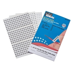 Pre-Printed Wire Marker Booklet, 1-1/2 in L x 1/4 in W, Black/White