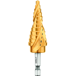 High Performance Impact-Rated Step Drill Bit , 3/16 in Dia Min Hole