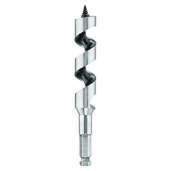 Long Power Ship Auger Bit, 1-1/16 in Dia, 17 in OAL, 12 in L Hollow Center Flute, 7/16 in Shank