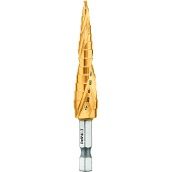 High Performance Impact-Rated Step Drill Bit , 1/8 in Dia Min Hole