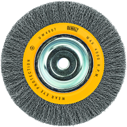 Wide Face Bench Grinder Brush, 8 in Dia Brush, 1 in W Face