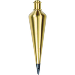 Plumb Bob, 16 oz, 8.7 in L, Brass/Steel, Polished Clear/Lacquered