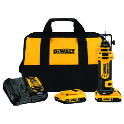 Cordless Cut-Out Tool Kit, 2 Ah Li-Ion Battery, 20 V DC, 1/4 in, 1/8 in Collet