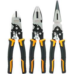 Compound Action Electrician Plier Set, 3 Pieces