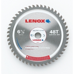 Circular Saw Blade, 6-1/2 in Dia, Steel Blade, 48 Teeth