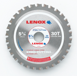 Circular Saw Blade, 5-3/8 in Dia, 20 mm Arbor, Steel Blade, 30 Teeth