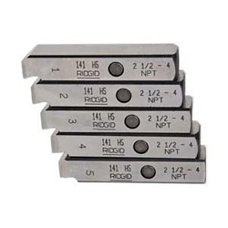 Pipe Die, 2-1/2 to 4 in Conduit/Pipe, 2-1/2-4-8 NPT Thread, Right Thread, 5 Pieces
