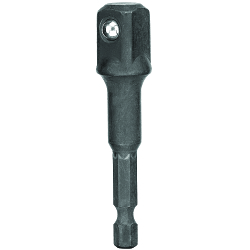 Hex Shank Socket Adapter, Black Oxide, Hex x Square Drive