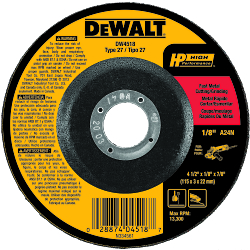 High Performance; Bonded Depressed Center Wheel, 4-1/2 in Dia x 1/8 in THK