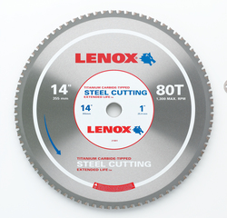 Circular Saw Blade, 14 in Dia x 0.094 in THK, 1 in Arbor, 80 Teeth