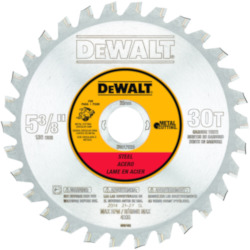 Circular Saw Blade, 5-3/8 in Dia x 0.044 in THK, Steel Blade, 30 Teeth