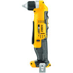 Compact Cordless Right Angle Drill/Driver, 3/8 in Keyed/Ratcheting Chuck, 20 V