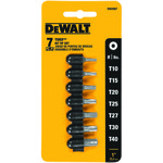 Screwdriver Bit Set, 7 Pieces, 1 in Bit Length, Steel