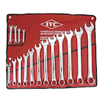 Raised Panel Combination Wrench Set, 16 Pieces, 1/4 to 1-1/4 in
