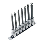 Extra Long Ball Nose Hex Bit Socket Set, 7 Pieces, 3/8 in Drive