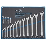 Raised Panel Combination Wrench Set, 16 Pieces, 1/4 to 1-1/4 in