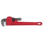 Heavy Duty Pipe Wrench, 12 in OAL, Hook and Heel Jaw, Steel Handle