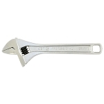 Professional Super Heavy Duty Adjustable Wrench, 1-1/8 in, 8 in OAL, Chrome Vanadium Steel Body