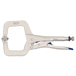 Locking Plier C-Clamp With Swivel Pads, Chrome Vanadium/Molybdenum Steel