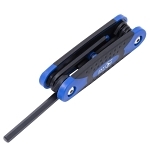 Folding Small Hex Key Set, 7 Pieces, 1.5 to 6 mm Hex, Chrome Vanadium Steel