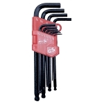 Ball Nose Hex Key Set, 10 Pieces, 1/16 to 3/8 in Hex, ANSI Specified