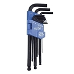 Ball Nose Hex Key Set, 9 Pieces, 1.5 to 10 mm Hex, ANSI Specified