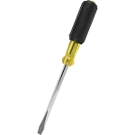 Heavy Duty Screwdriver, 5/16 in Slotted Point, Steel Shank, 10.938 in OAL, Rubber Handle