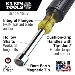 Magnetic Nutdriver, 5/16 in, Hollow Shank, Polished Chrome
