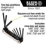 2-Position Folding Key Set, 9 Pieces
