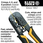 Heavy Duty Modular Ratcheting Crimping Tool, 28 to 22 AWG Cable/Wire