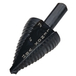 Step Drill Bit, 7/8 in Dia Min Hole, 1-1/8 in Dia Max Hole, 2 Steps