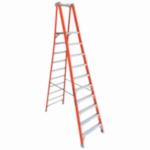 Non-Conductive Platform  Stepladde, 10 ft Ladder, 300 lb Load, 9 ft 6 in x 14-1/2 in x 17 in Platform