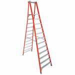 Non-Conductive Platform Stepladde, 12 ft Ladder, 300 lb Load, 11 ft 5 in x 14-1/2 in x 17 in Platform
