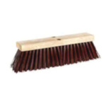 Street Push Broom, 4-1/4 in L Trim, Extra Stiff/Coarse Sweep Face, Brown Polypropylene Bristle