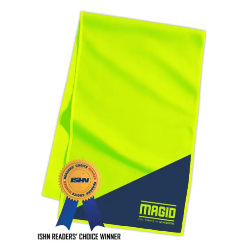 Hi-Vis Lime Yellow/Navy Blue Cooling Microfiber Towel
