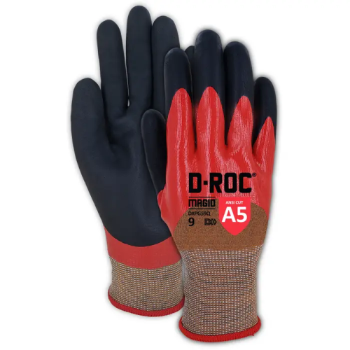 18-Gauge Double-Dipped Foam Nitrile 3/4 Coated Coreless Work Glove, Size 9