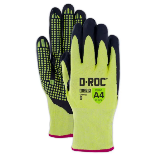 Hi-Vis Foam Nitrile Dotted Palm Coated Touchscreen Gloves, Size 9