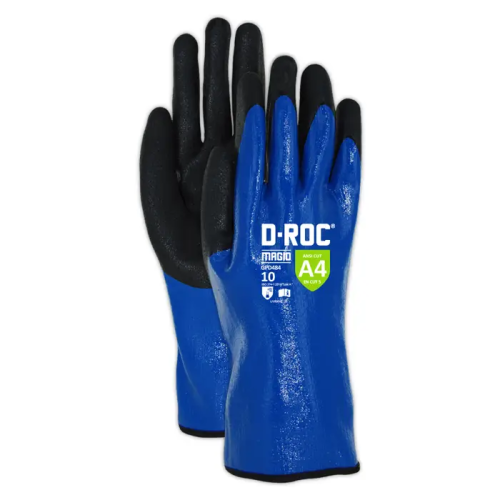 Chemical Resistant and Waterproof Fully Coated Nitrile Work Gloves, Size 9