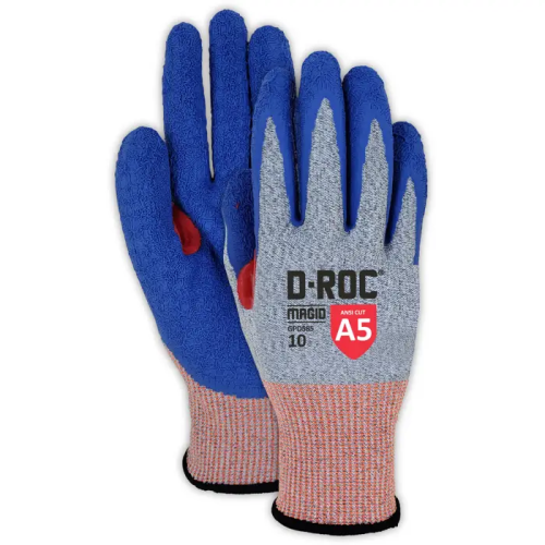 13-Gauge Non-Marring Crinkle Latex Coated Cut Resistant Work Gloves, 10