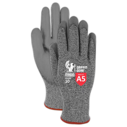 Polyurethane Palm Coated Work Gloves, Cut Level A5
