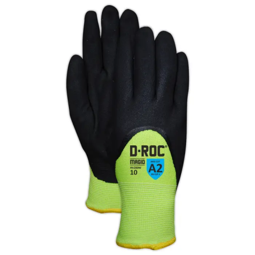 Hi-Vis Thermal Coated Work Gloves, ANSI Cut Level A2